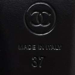 Chanel Beige/Black Leather Logo Ankle Length Boots Size 37