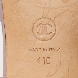 Pre Owned Chanel Purple/Burgundy Leather CC Cap Toe Slingback Pumps Size 41