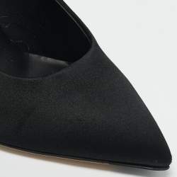 مملوكة مسبقًا Chanel Black Satin Snake Wrap Heel Pumps Size 37.5