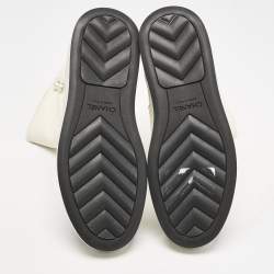 Chanel Off White/Black Leather CC Snow Boots Size 41