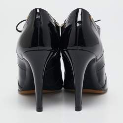 Chanel Black Patent Leather CC Booties Size 39