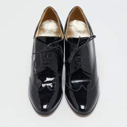 Chanel Black Patent Leather CC Booties Size 39