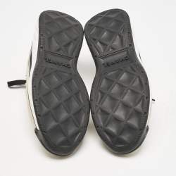 Pre Owned Chanel Beige/Black Suede And Nylon CC Low Top Sneakers Size 38