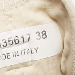 Pre Owned Chanel Beige/Black Suede And Nylon CC Low Top Sneakers Size 38