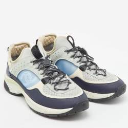 Chanel Multicolor Suede and Mesh CC Low Top Sneakers Size 39