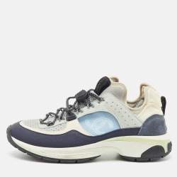 Chanel Multicolor Suede and Mesh CC Low Top Sneakers Size 39