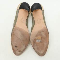 Chanel Gold/Black Leather And Mesh CC Cap Toe Pumps Size 36
