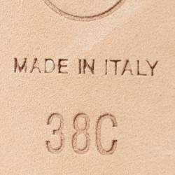 مملوكة مسبقًا Chanel Blue Denim Cap Toe Slingback Sandals Size 38