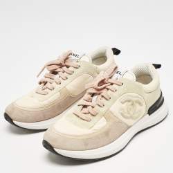 مملوكة مسبقًا Chanel Multicolor Suede and Nylon CC Logo Lace Up Sneakers Size 38
