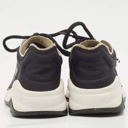 Chanel Black Neoprene CC Low Top Sneakers Size 36