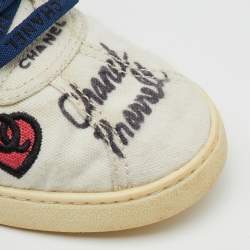 Chanel x Pharrell Multicolor Graffiti Canvas Low Top Sneakers Size 38
