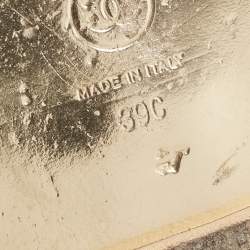 Pre Owned Chanel Metallic Rose Gold Leather CC Dad Velcro Flat Sandals Size 39