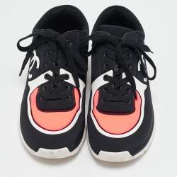 Pre Owned Chanel Multicolor Nylon CC Low Top Sneakers Size 37.5