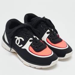 Pre Owned Chanel Multicolor Nylon CC Low Top Sneakers Size 37.5