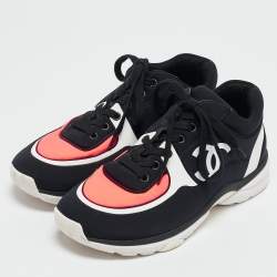 Pre Owned Chanel Multicolor Nylon CC Low Top Sneakers Size 37.5
