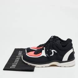 Pre Owned Chanel Multicolor Nylon CC Low Top Sneakers Size 37.5
