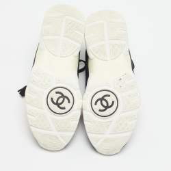 Pre Owned Chanel Multicolor Nylon CC Low Top Sneakers Size 37.5