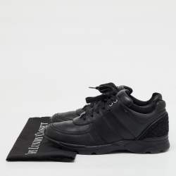 Chanel Black Leather and Tweed CC Low Top Sneakers Size 41