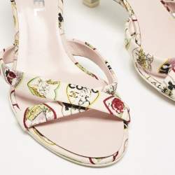 Pre Owned Chanel Multicolor Canvas Canvas Bow CC Slide Sandals Size 38.5