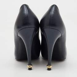 Chanel Black/Gold Leather CC Camelia Round Toe Pumps Size 37.5