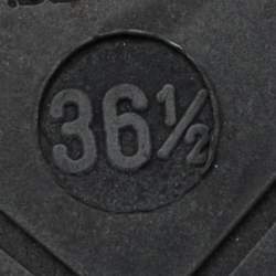 Pre Owned Chanel Black/White Stripe Print Fabric CC Flat Slide Sandals Size 36.5