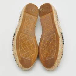Chanel Multicolor Tweed CC Espadrille Flats Size 38