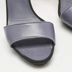 Chanel Light Blue Leather CC Ankle Strap Sandals Size 40