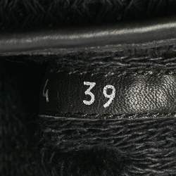 Chanel Black Leather and Mesh Mid Calf Boots Size 39