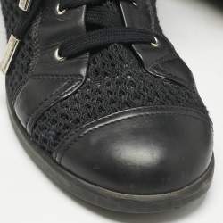 Chanel Black Leather and Mesh Mid Calf Boots Size 39