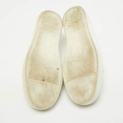 Chanel White/Gold Rubber And Tweed Fantasy Sneakers Size 39