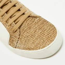 Chanel White/Gold Rubber And Tweed Fantasy Sneakers Size 39