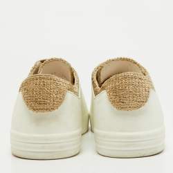 Chanel White/Gold Rubber And Tweed Fantasy Sneakers Size 39