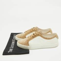 Chanel White/Gold Rubber And Tweed Fantasy Sneakers Size 39