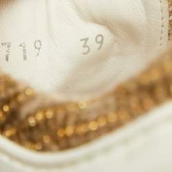 Chanel White/Gold Rubber And Tweed Fantasy Sneakers Size 39