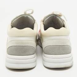 Chanel Multicolor Leather and Suede Low Top Sneakers Size 38