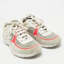 Chanel Multicolor Leather and Suede Low Top Sneakers Size 38