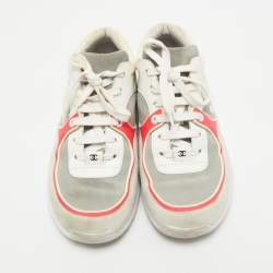 Chanel Multicolor Leather and Suede Low Top Sneakers Size 38