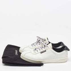 Chanel White/Black Leather CC Weekender Low Top Sneakers Size 41