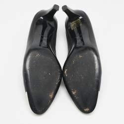 Chanel Black/White Leather Bow CC Cap Toe Pumps Size 37.5