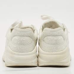 Chanel White Sequin and Leather CC Low Top Sneakers Size 38.5