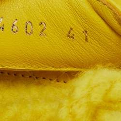 Chanel Yellow Leather CC Dad Flat Sandals Size 41