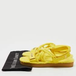 Chanel Yellow Leather CC Dad Flat Sandals Size 41