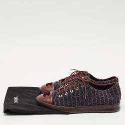 Chanel Multicolor Tweed and Leather CC Low Top Sneakers Size 39.5