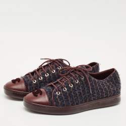 Chanel Multicolor Tweed and Leather CC Low Top Sneakers Size 39.5