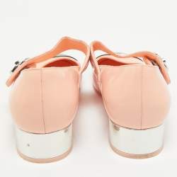 Chanel Pink/Black Leather CC Cap Toe Mary Jane Pumps Size 39.5