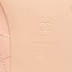 Chanel Pink/Black Leather CC Cap Toe Mary Jane Pumps Size 39.5