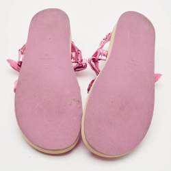 Chanel Pink Leather Dad Flat Sandals Size 40