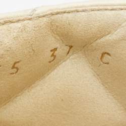 Chanel Cream Quilted Leather CC Platform Sandals Size 37