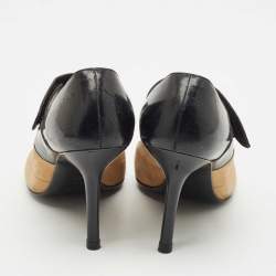 Chanel Beige/Black Suede and Patent Leather Cap Toe Mary Jane Pumps Size 39.5