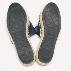 Chanel Multicolor Leather CC Espadrille Mules Size 38